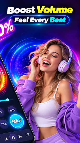 Screenshot 2: music listening with Volume Booster